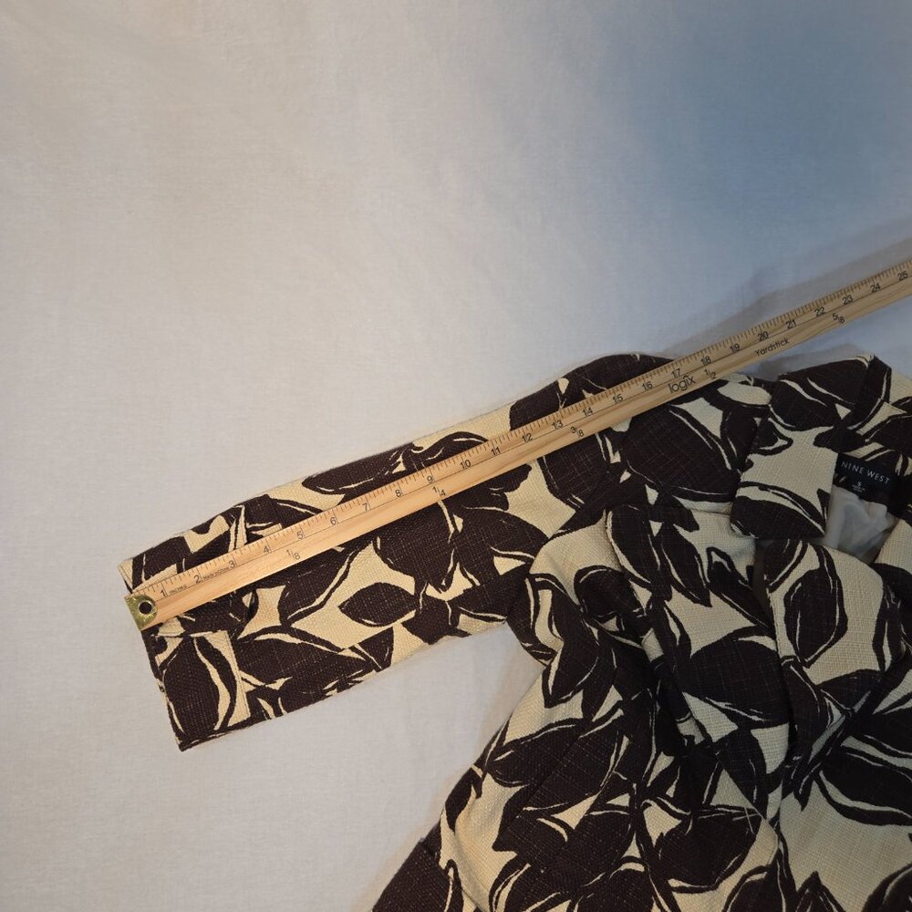 NINE WEST Coquette Girl Boho Ivory & Brown Floral Tweed Coat Jacket Size S NEW! - Picture 16 of 16